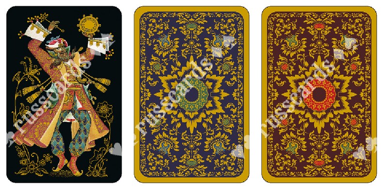 Палех Павла Баженова карты игральные в палехском стиле, 52 листа (коробка с валетом)